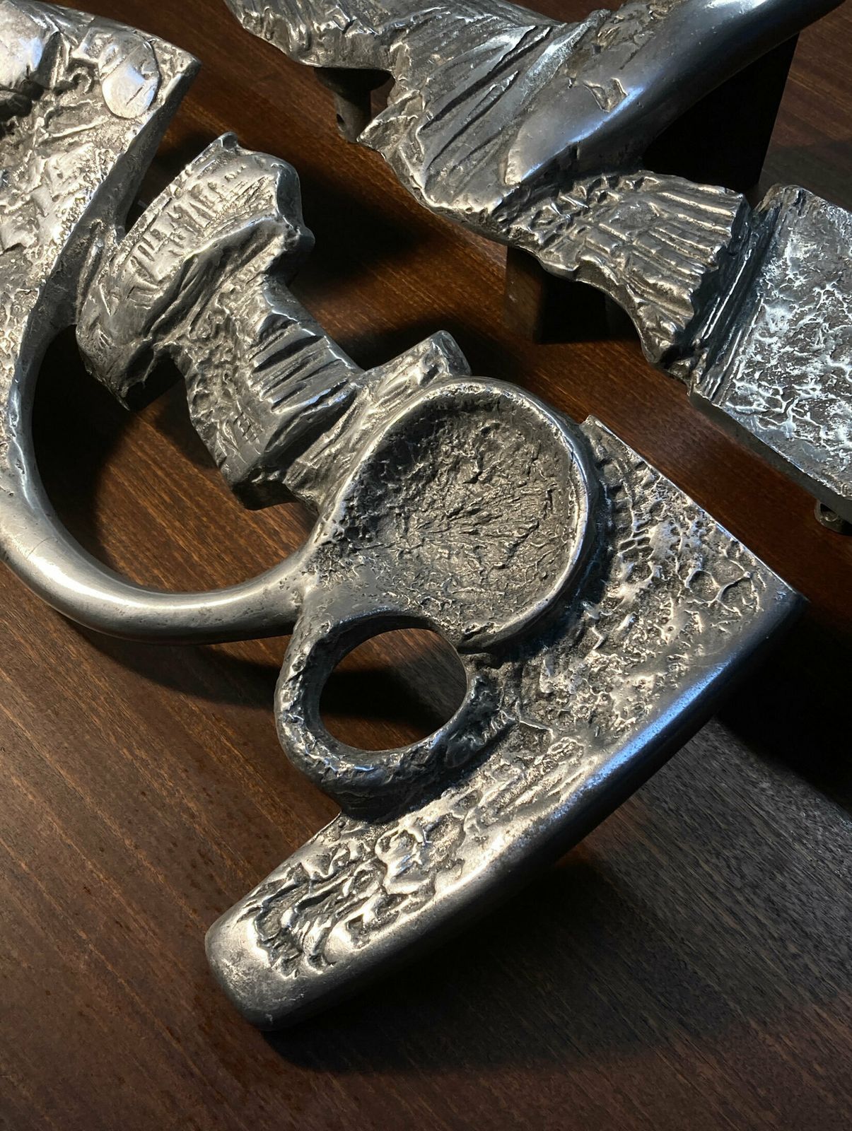 Brutalist Mid Century Aluminium Door Handles 1960's photo Home Fixtures