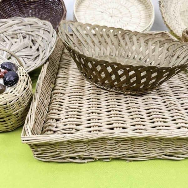 Lot Of Wicker Baskets, 8 Pieces photo for sale