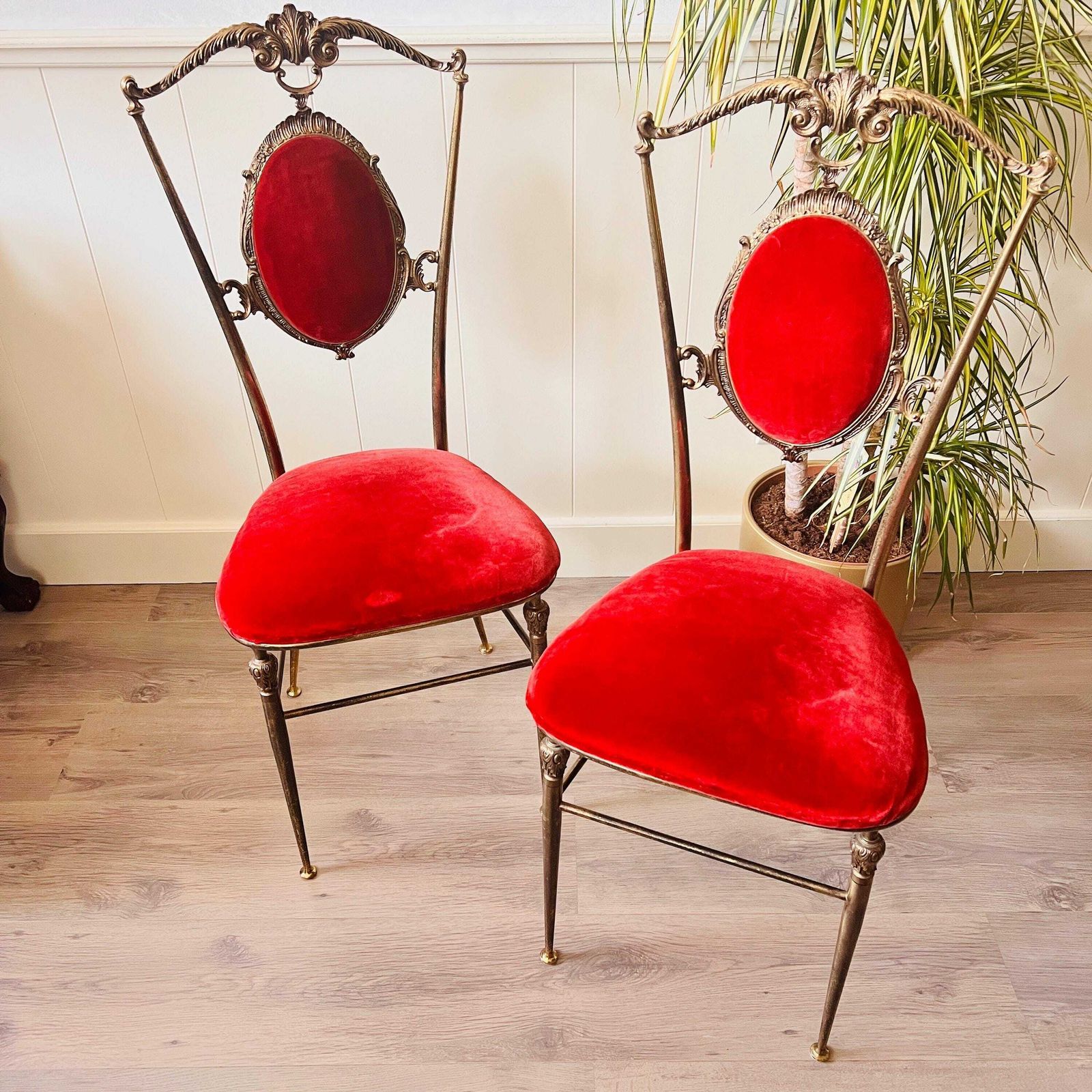 Remarkable Pair Of Brass Chairs, Italian Home Furniture, Interior Design photo Furniture