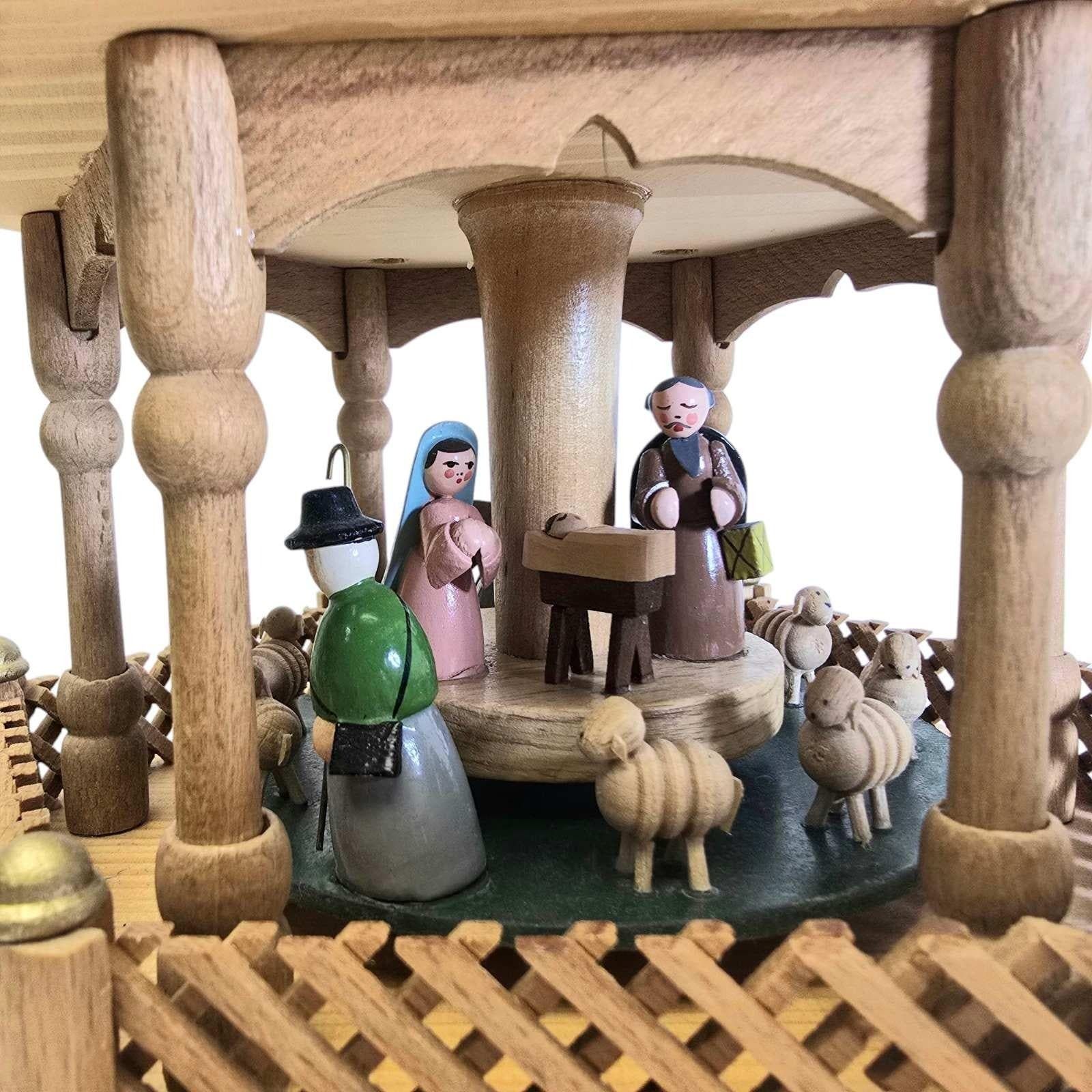 Vintage German Pyramid With Wooden Figurines And 6 Candles #13 photo Home Decor