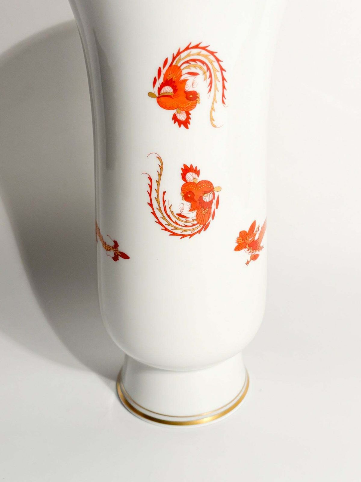 Meissen Red Court Dragon Porcelain Vase From The 1950s photo 265.0