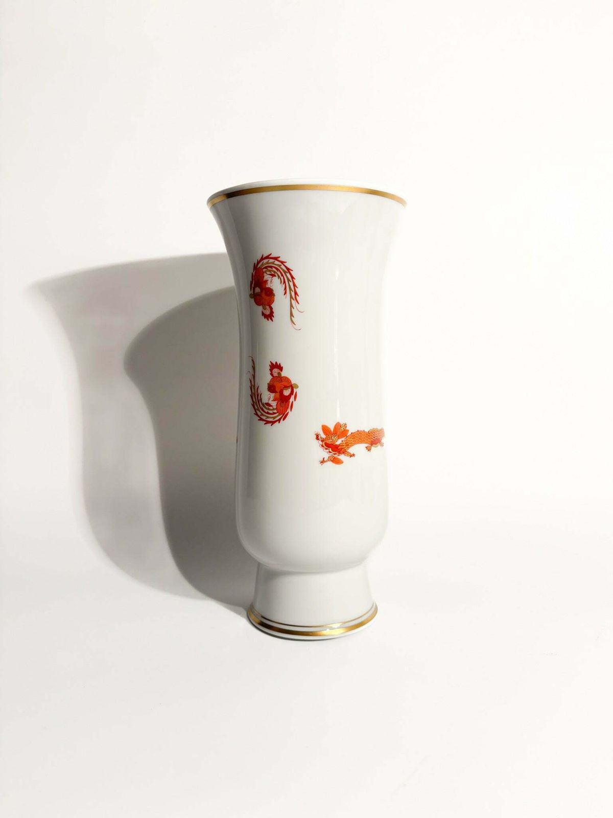 Meissen Red Court Dragon Porcelain Vase From The 1950s photo buy