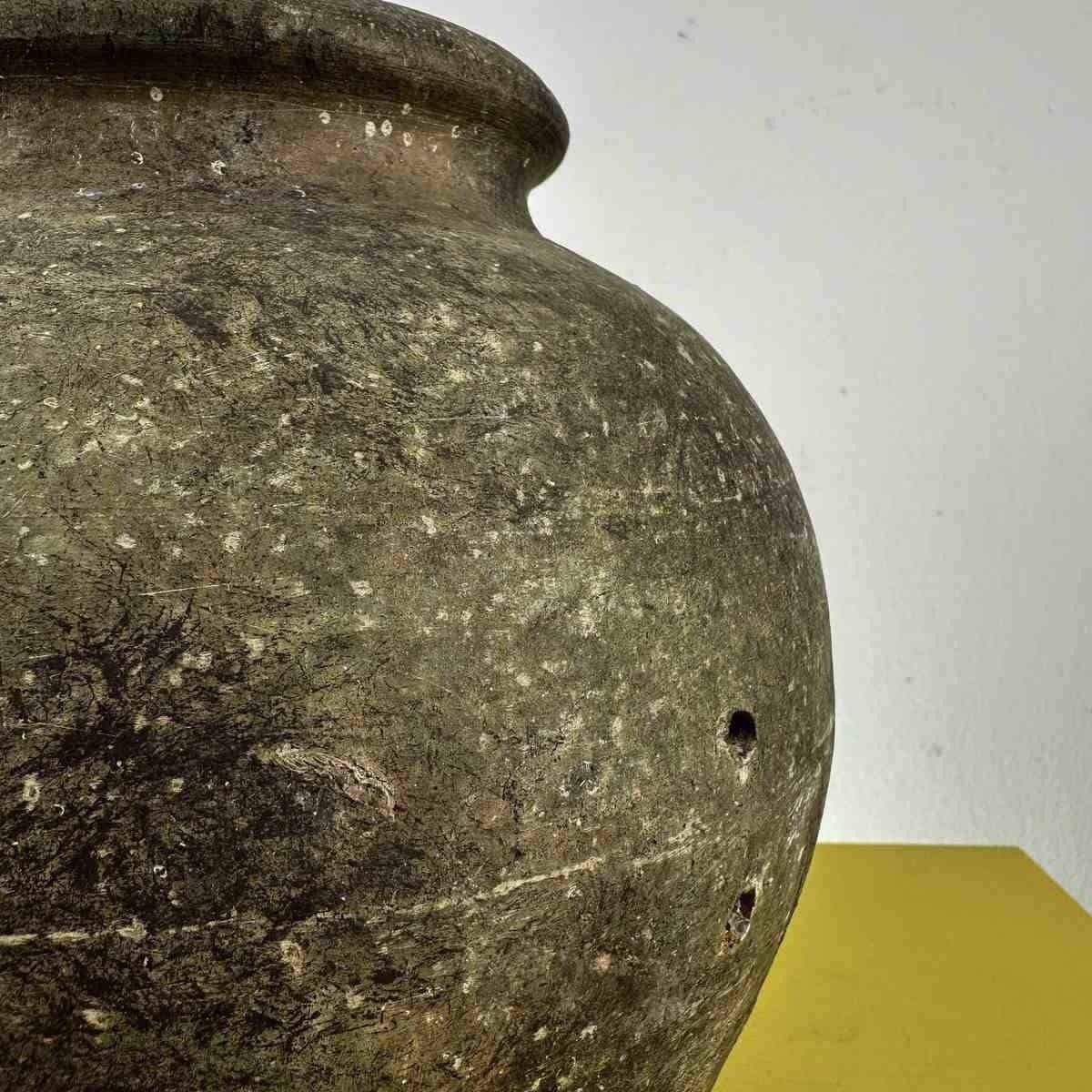 Vintage Terracotta Vase With Holes photo Home Decor