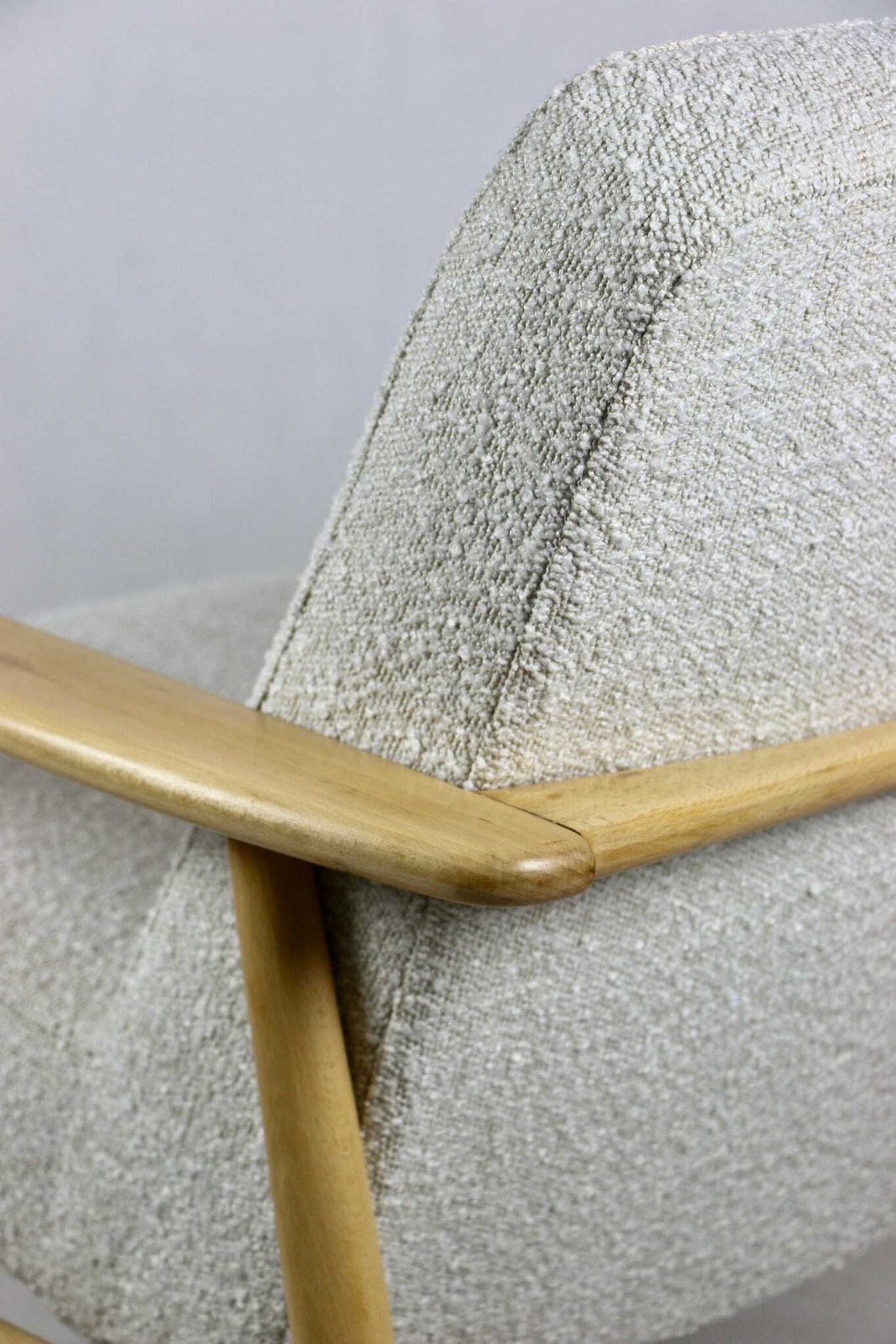 Classic Armchair Gfm63 Designed By Kedziorek Ivory Boucle photo vintage