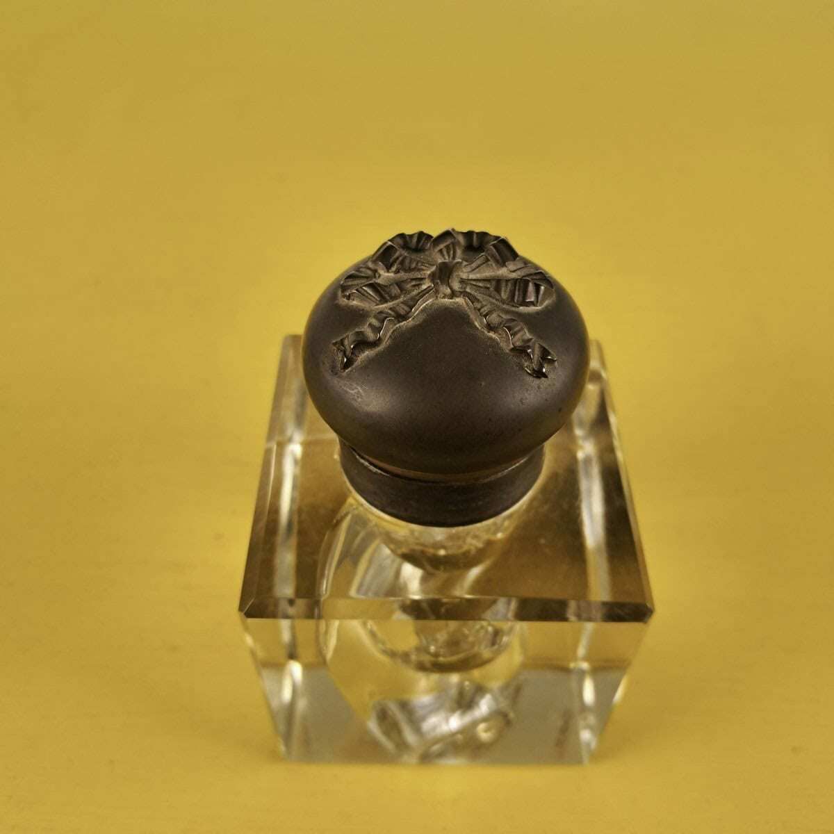 Early 1900s Glass And Metal Inkwell photo furniture
