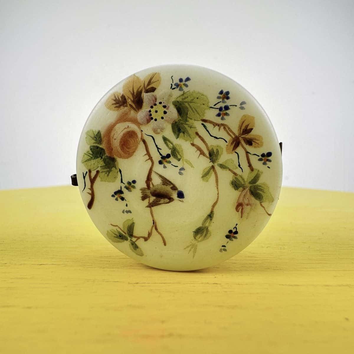 photo furniture Vintage Hand Painted Opaline Glass Jewelry Box