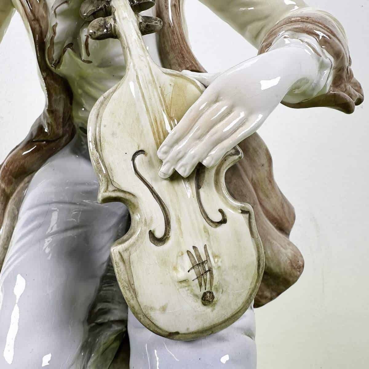 Capodimonte Ceramic Statue, Violinist photo for sale