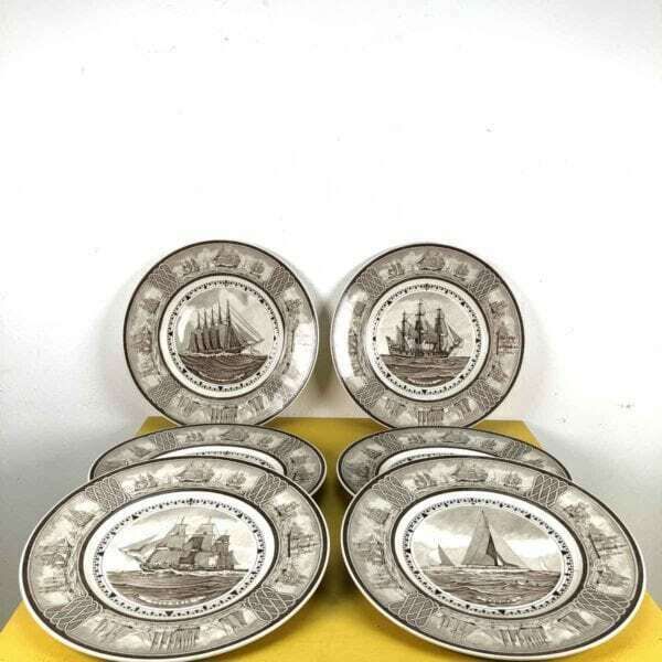 Vintage Collectible Plates Wedgwood Of Etruria And Barlaston, 6 Pieces Ships
