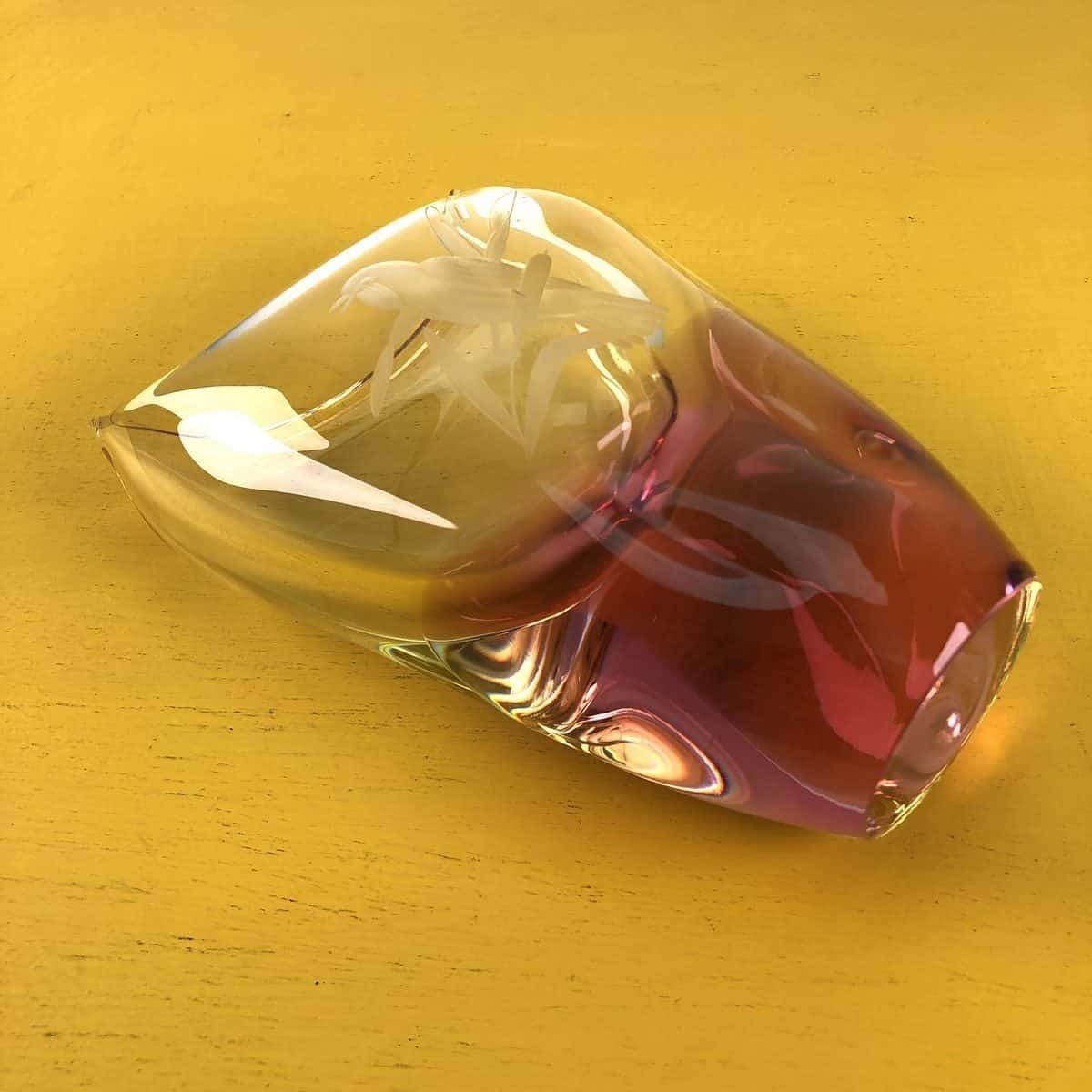 Vintage Murano Vase In Submerged Glass With Engraving photo 113.0