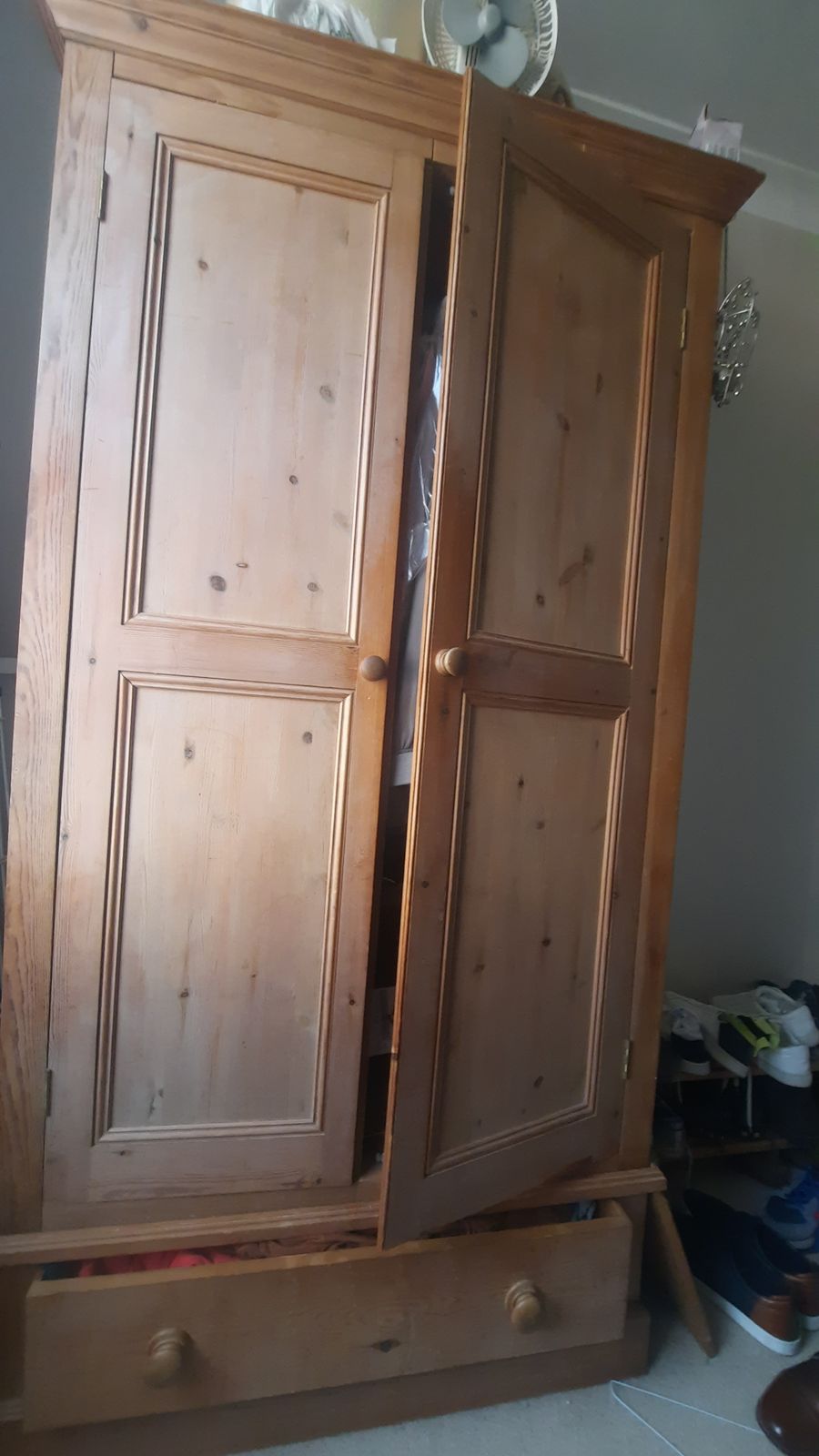 Solid Pine Waxed Wardrobe photo for sale