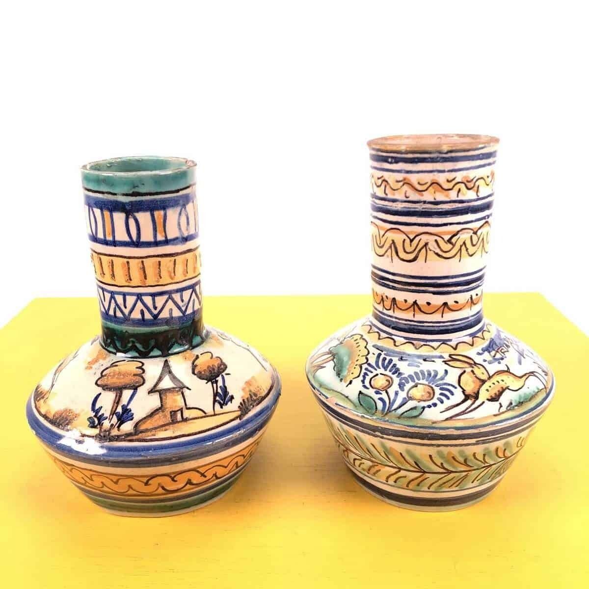 Pair Of Glazed Terracotta Vases, Triana