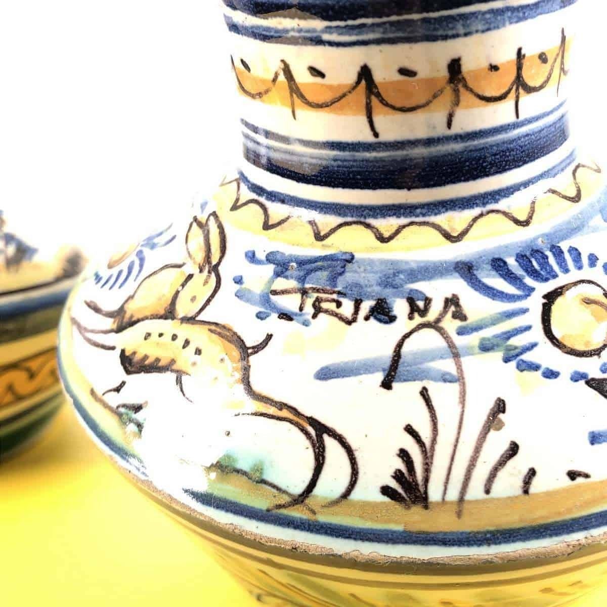 photo for sale Pair Of Glazed Terracotta Vases, Triana