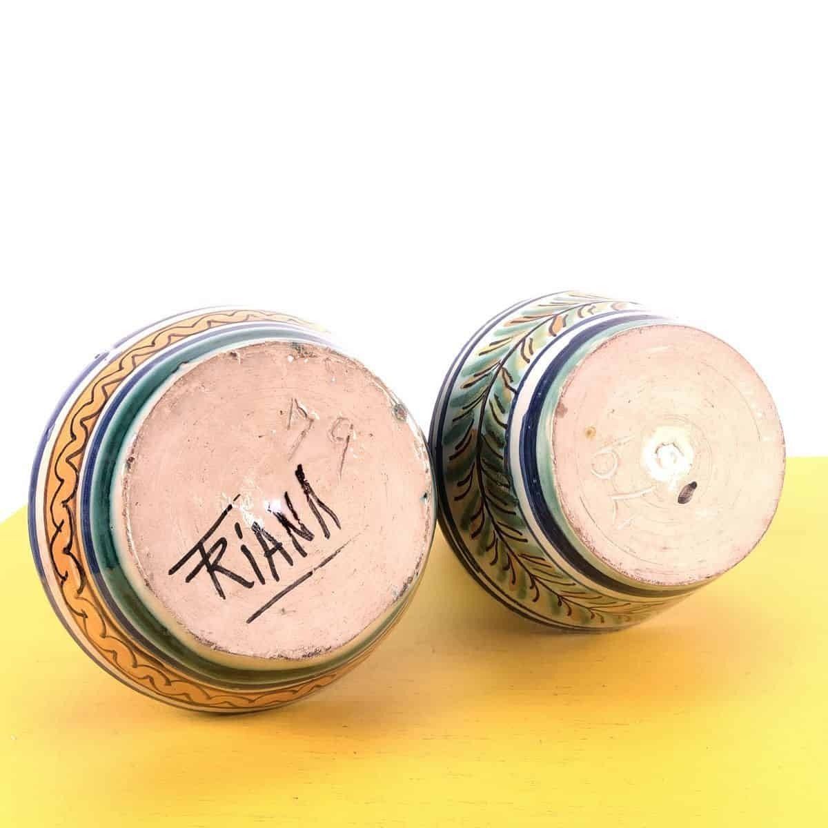 82.0 Pair Of Glazed Terracotta Vases, Triana photo