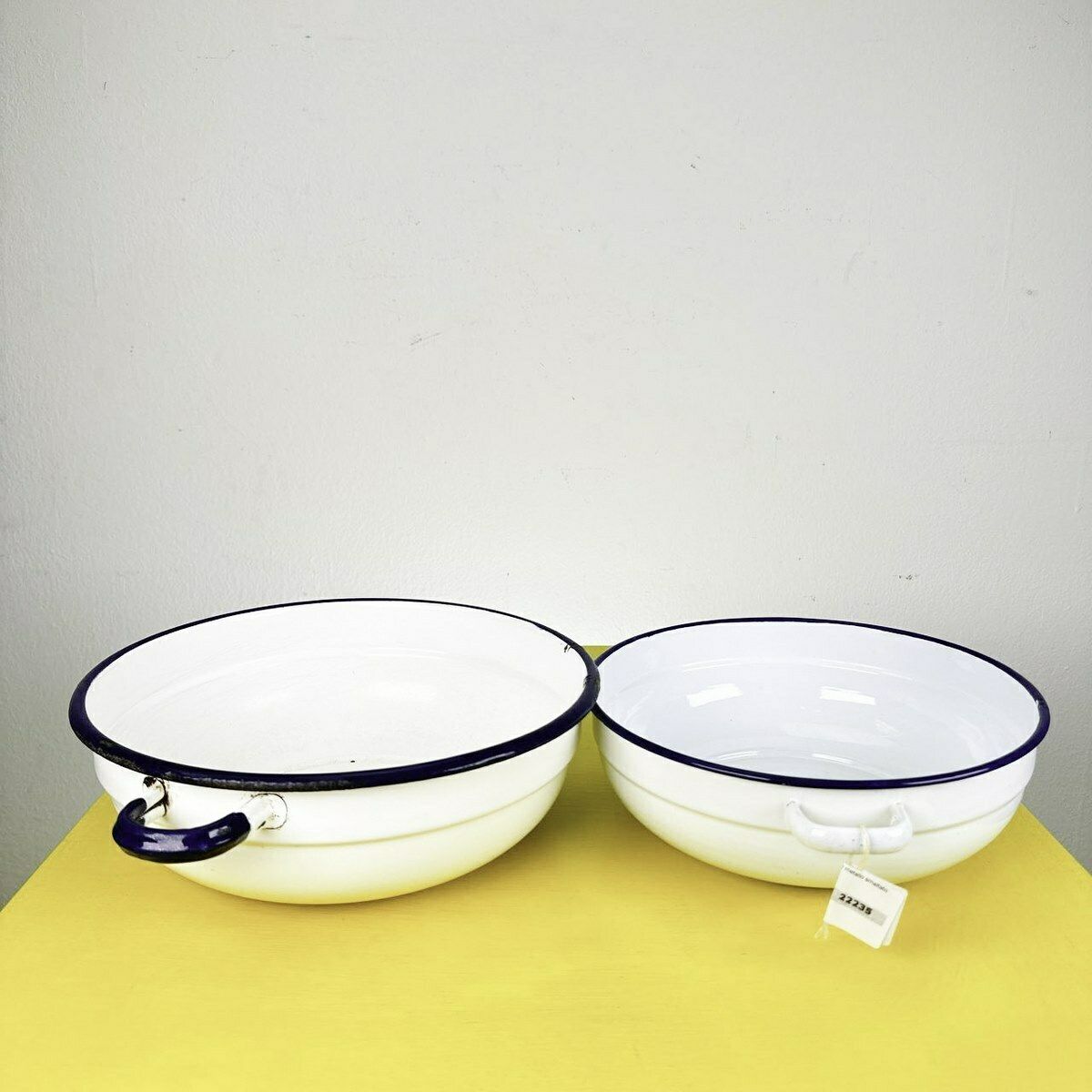 Vintage Enameled Metal Containers Two Lions