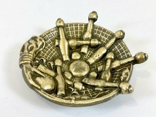 Bowling Ashtray In Bronze Attributed To National Brass And Iron Works, 1910s photo 426.0