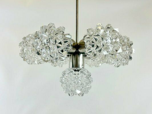 Mid Century 7 Arm Chandelier From Kamenický šenov, 1970s photo vinterior