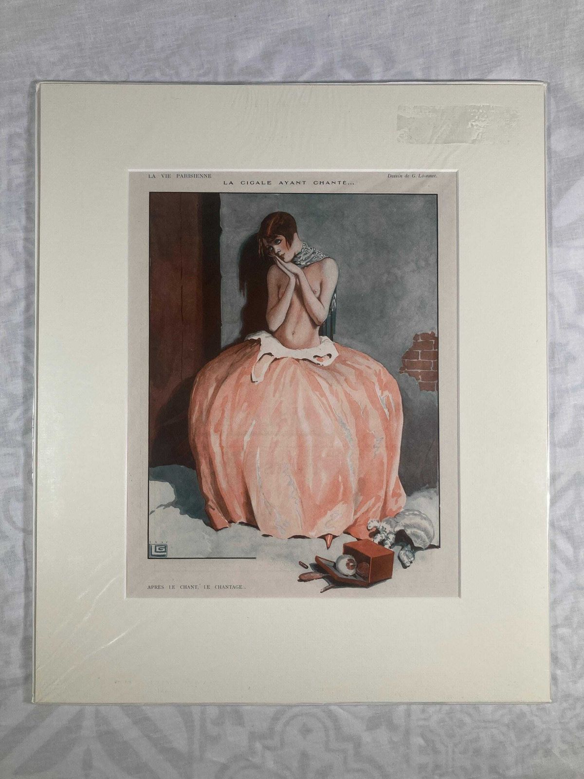 Original Antique 1920s Lithograph From La Vie Parisienne   Vintage French Art Print, Georges Léonnec The Art Deco Master