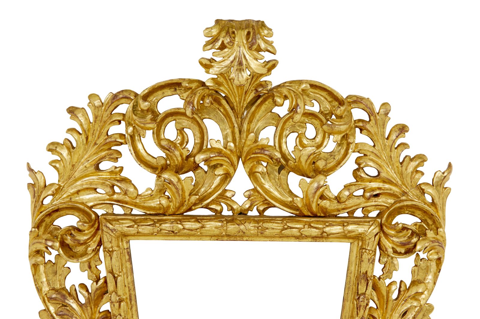 18th Century Carved Italian Rococo Giltwood Mirror photo vinterior
