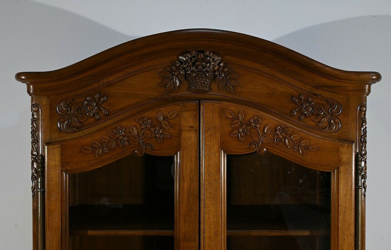 Walnut Display Cabinet, Louis XV Style – Late 19th Century photo Furniture