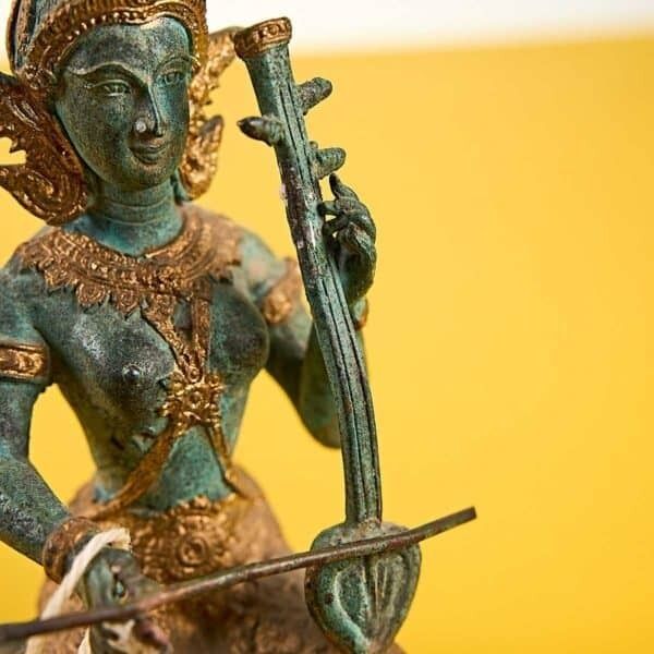 Ancient Bronze Statuette Musician Thailand photo for sale
