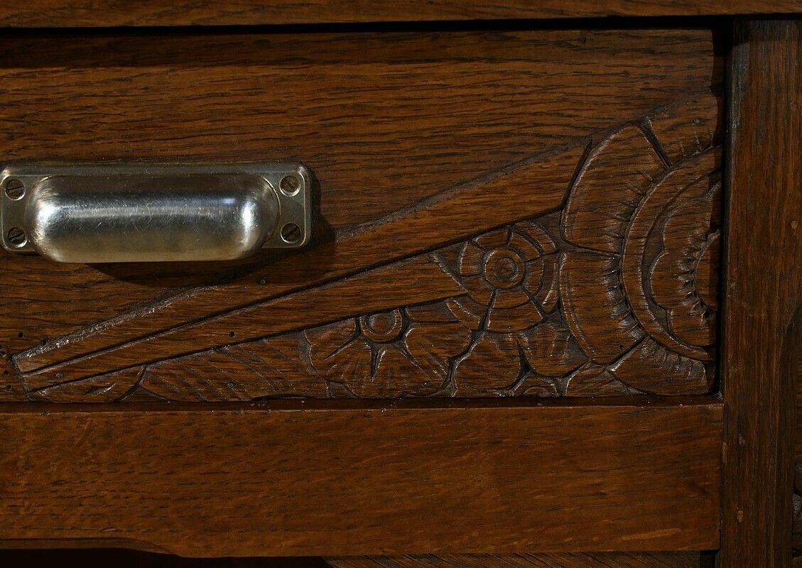 photo furniture Oak Pedestal Desk, Art Deco – 1940