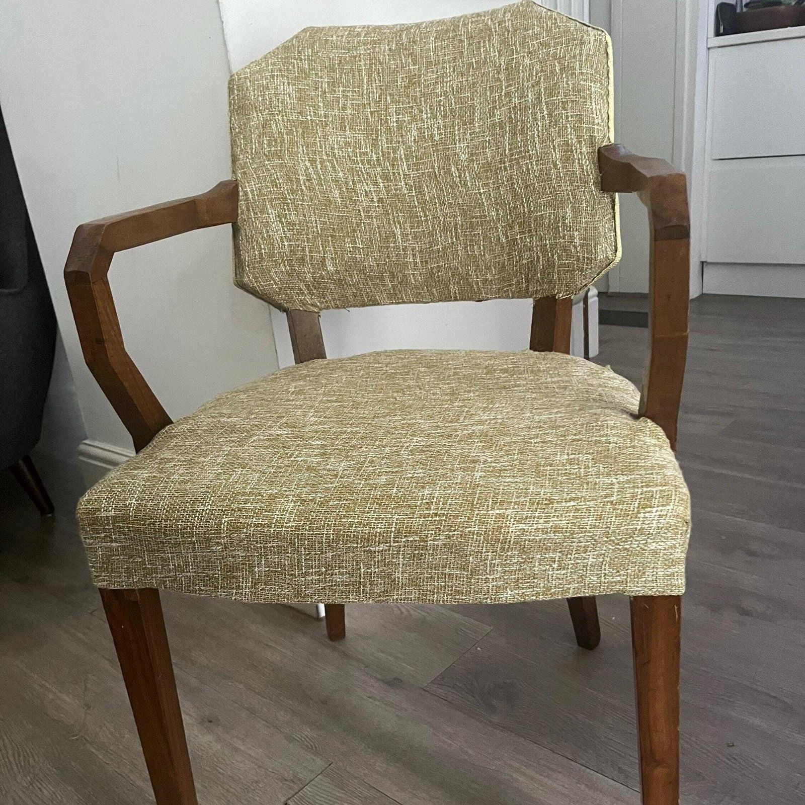 Oak Carver Chair, Upholstered Oak Carver, Art Deco Carver Chair photo furniture