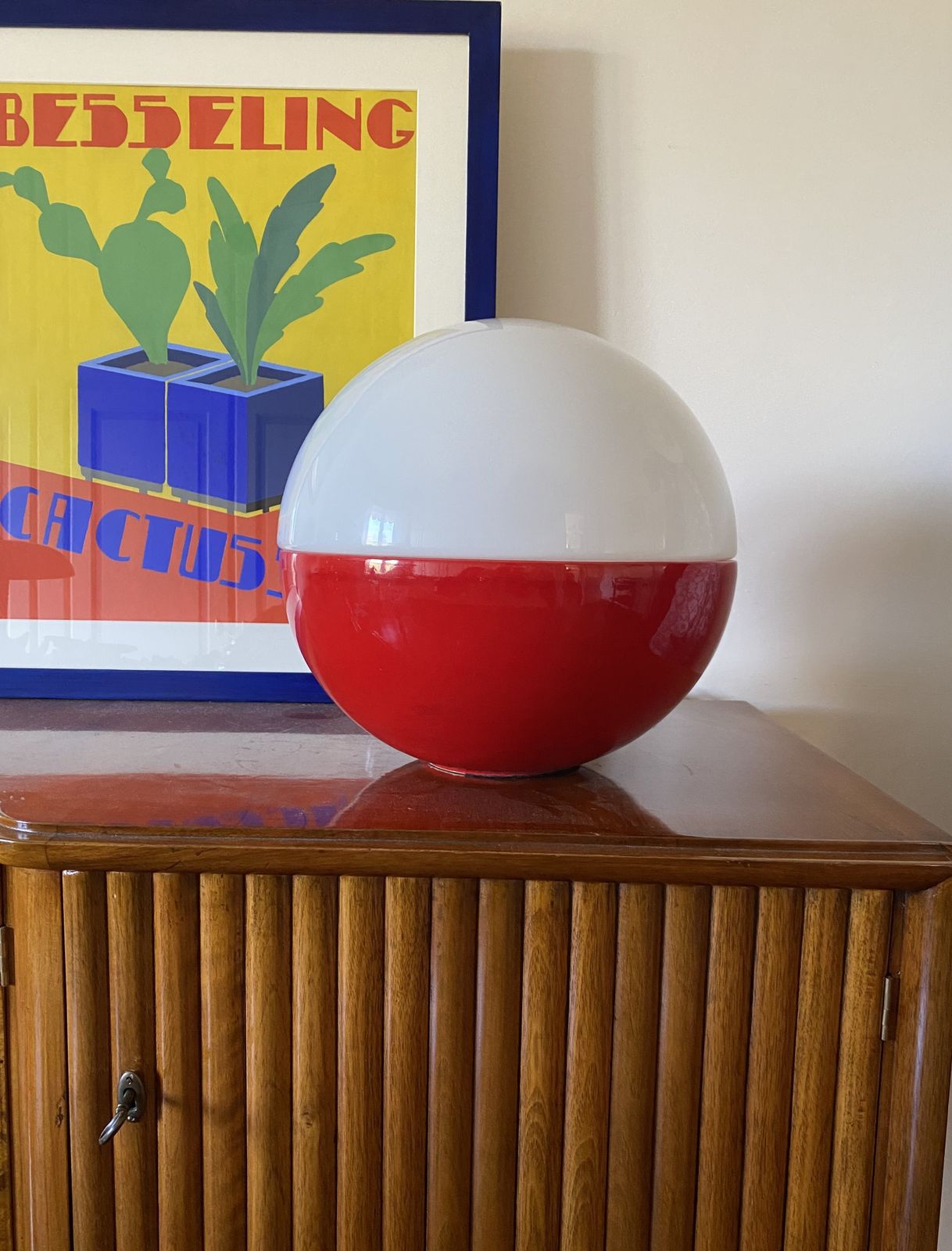 Space Age Ceramic And Glass Table Lamp, Alvino Bagni Italy 1970s photo Lighting
