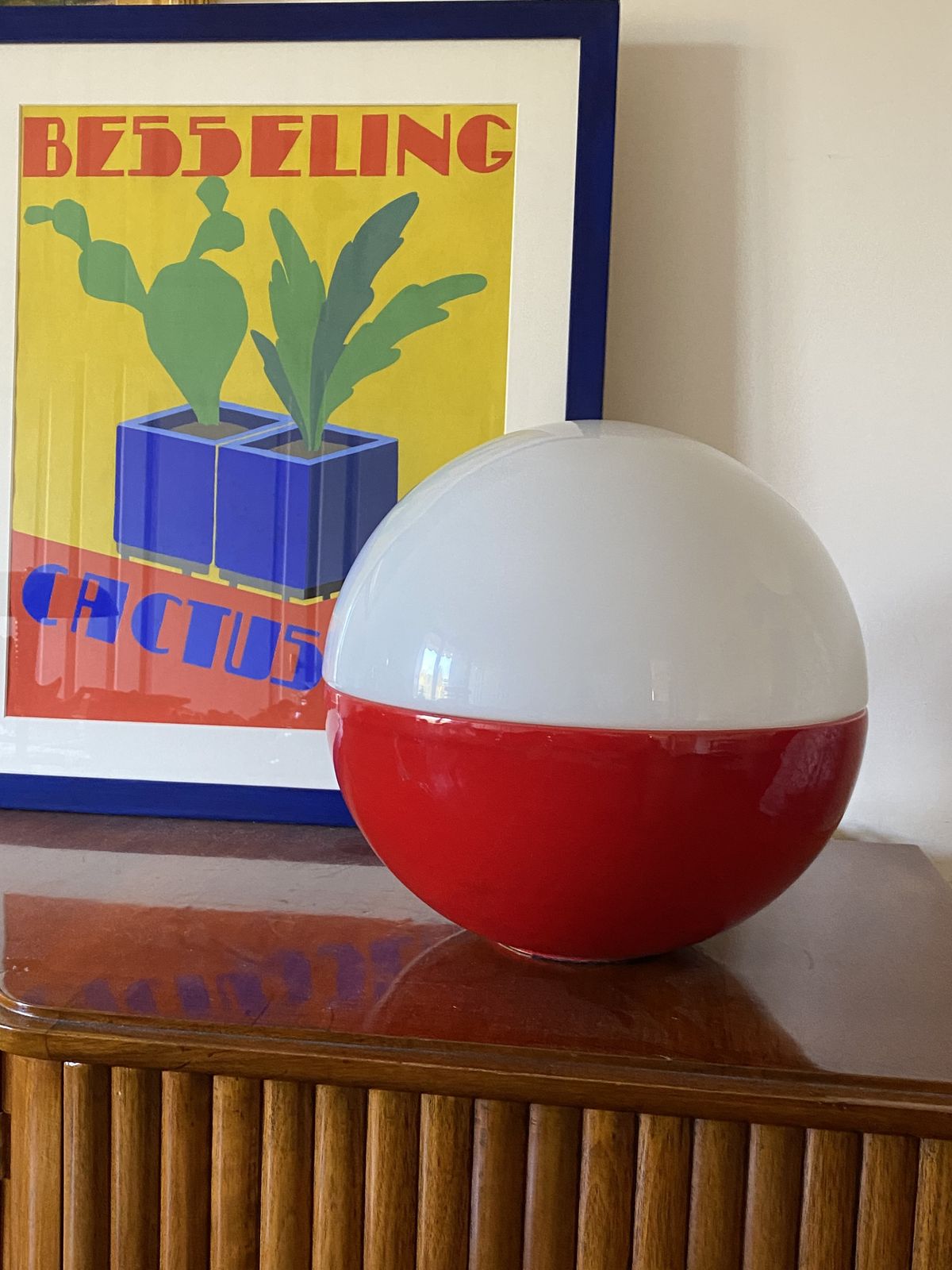 Space Age Ceramic And Glass Table Lamp, Alvino Bagni Italy 1970s photo vintage