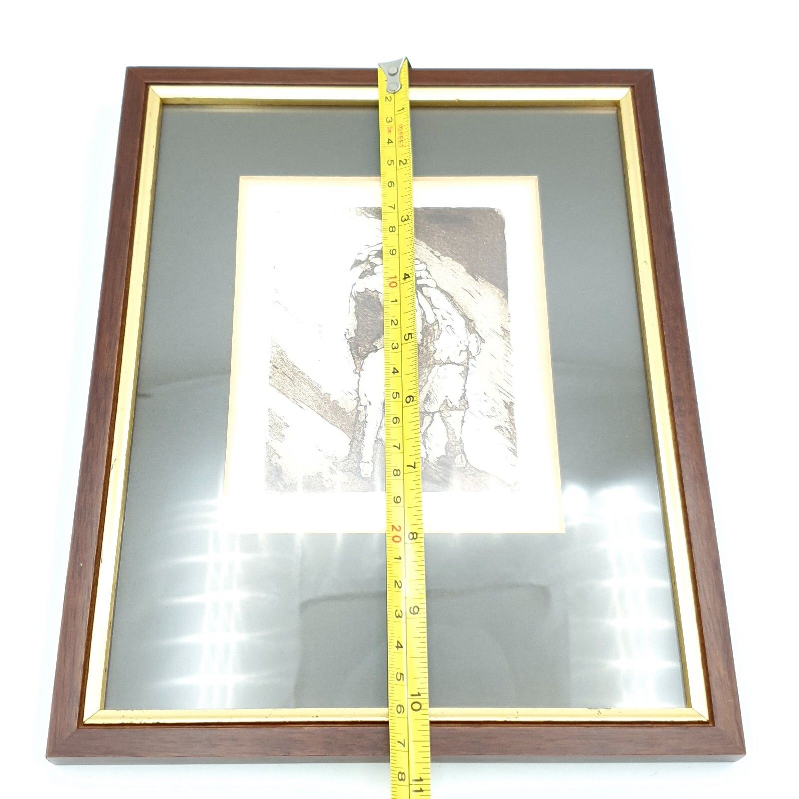 photo vinterior Signed G.Manning Etching Print Vintage Art Man & Women Portrait 26.9x21.1cm
