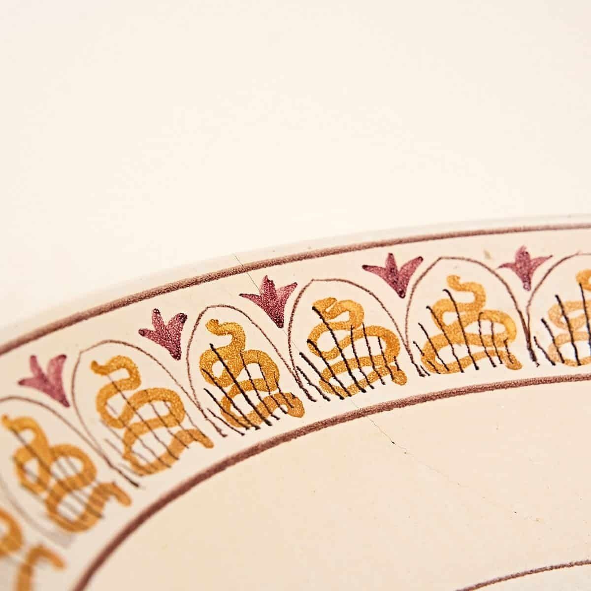 Large Glazed Terracotta Plate, Hand Painted G.Defazio 1990 photo for sale