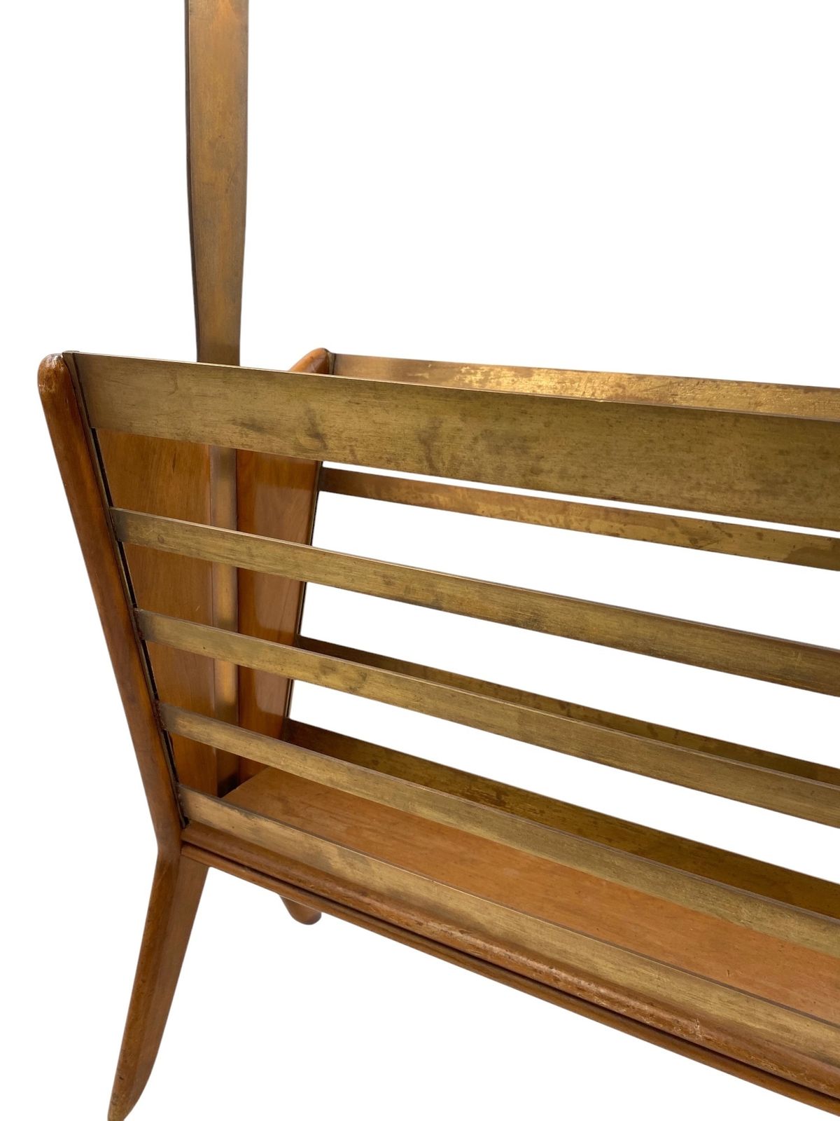 photo buy Mid Century Modern Brass Magazine Rack, Ico E Luisa Parisi  Italy 1950