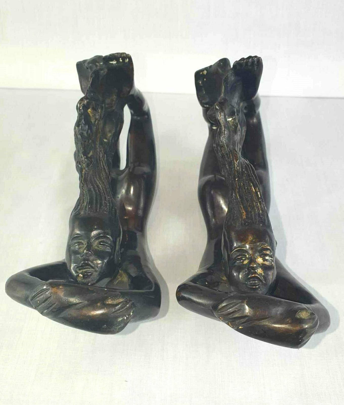 Art Deco Pair Of Bronze Nude Ladies photo 625.0