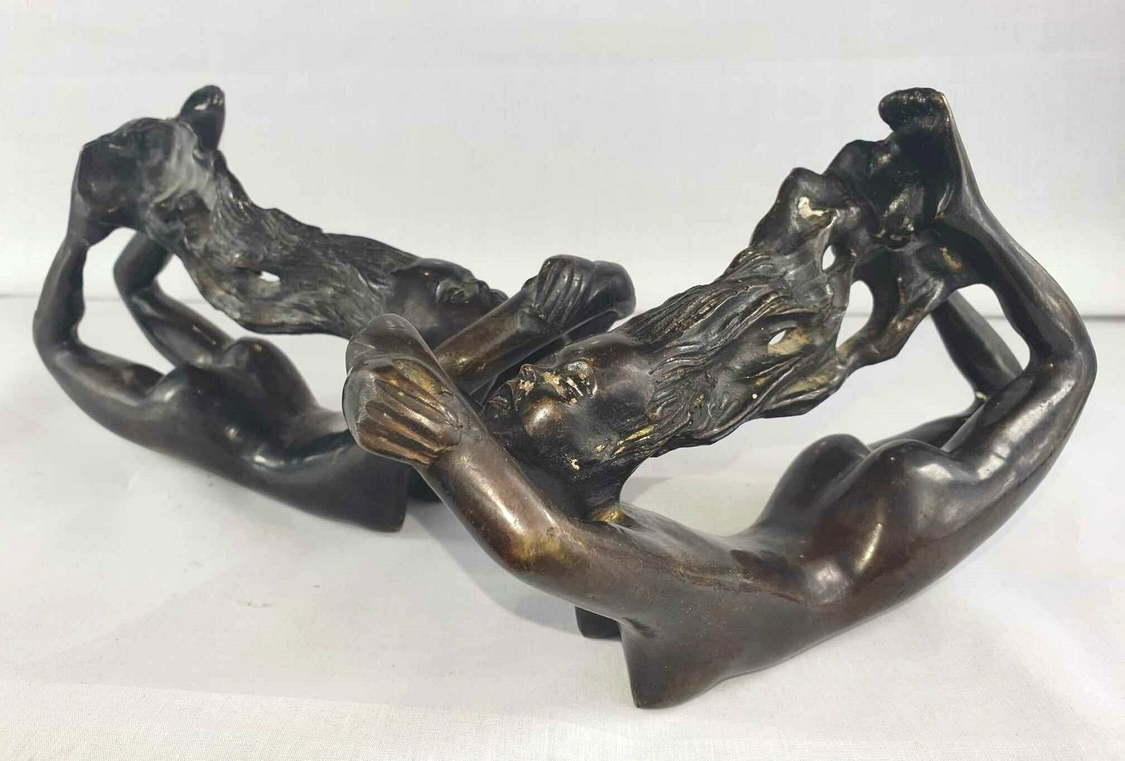 Art Deco Pair Of Bronze Nude Ladies photo buy