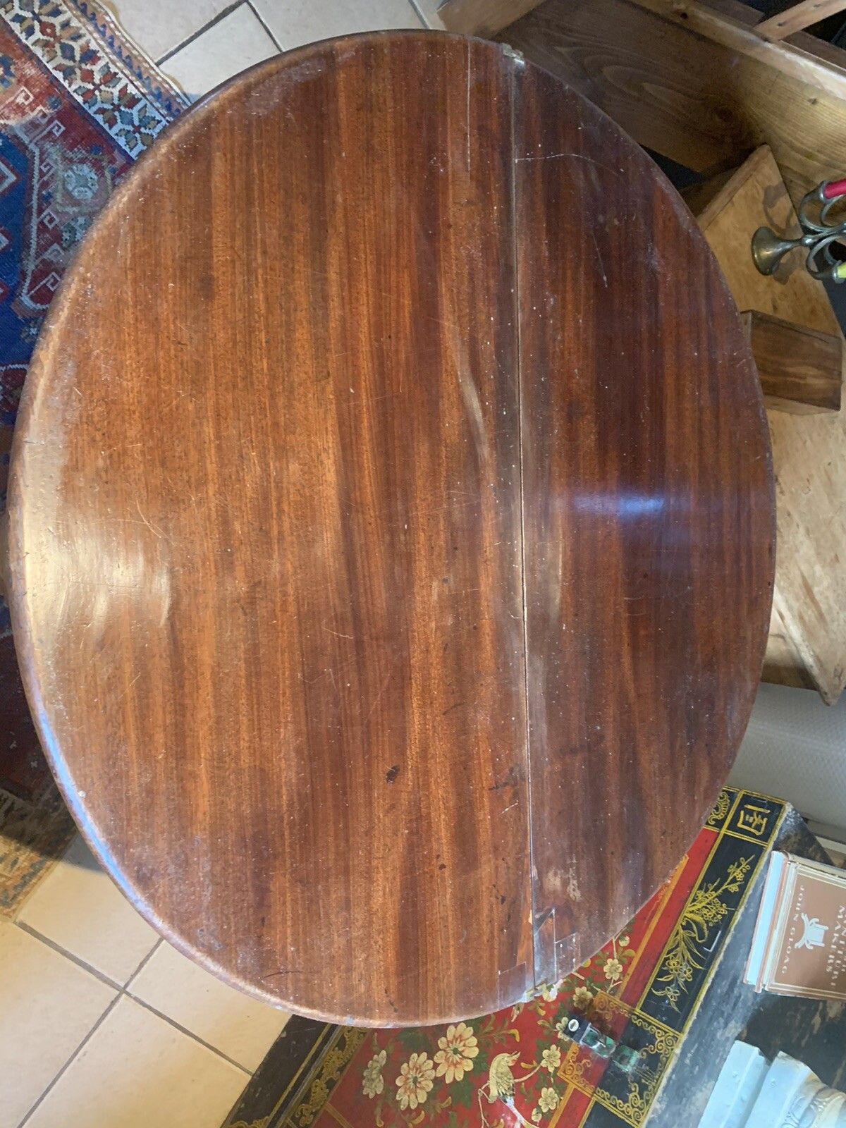 A Handsome George 11 Cuban Mahogany Triple Top Table photo vintage