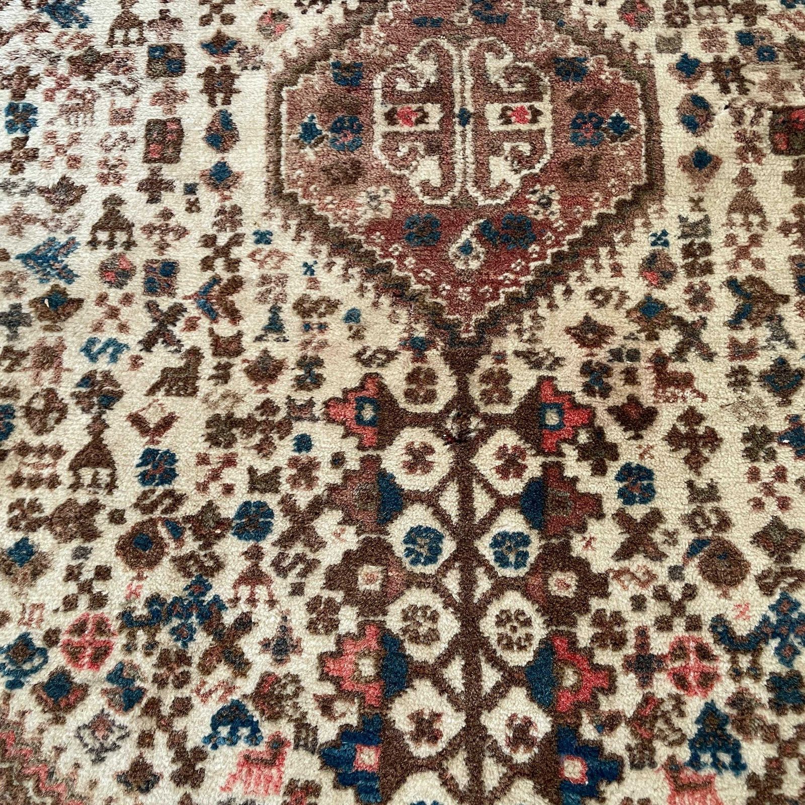 Antique Woven Rug Carpet Mat Rectangle Wool Vintage Pattern Woven Floor Mat Handmade Textile Patterned Pattern Earthy Tones photo 225.0