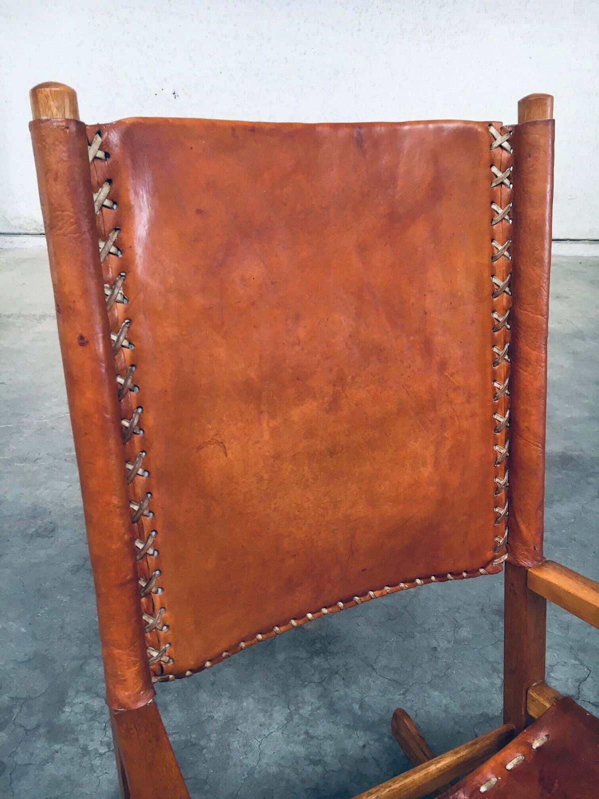 1300.0 South American Design Leather Rocking Chair By Werner Biermann For Artesano Bogota, Colombia 1960's photo