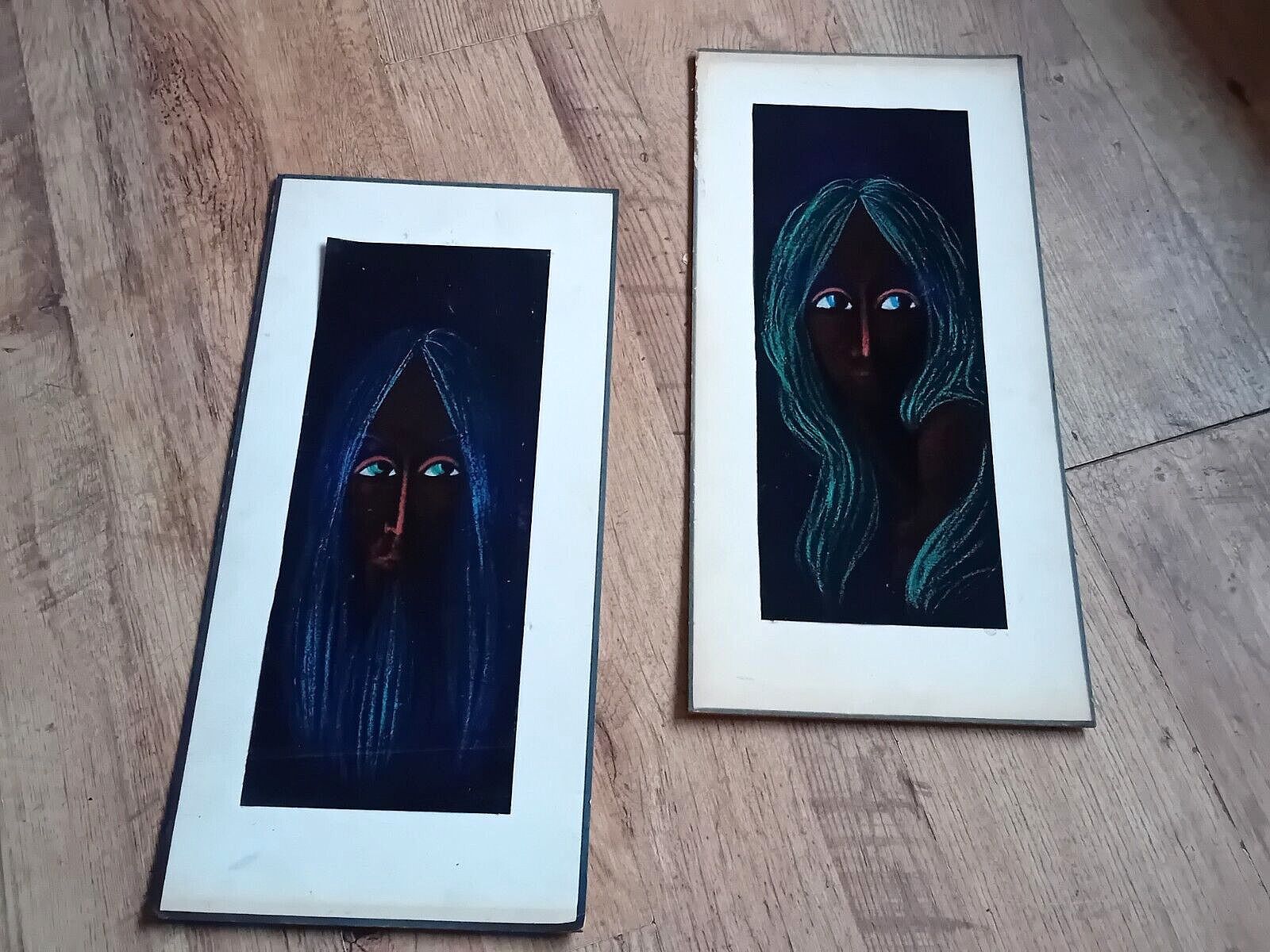 photo furniture Delightful Pair Of Original 1960s Mid Century Portraits