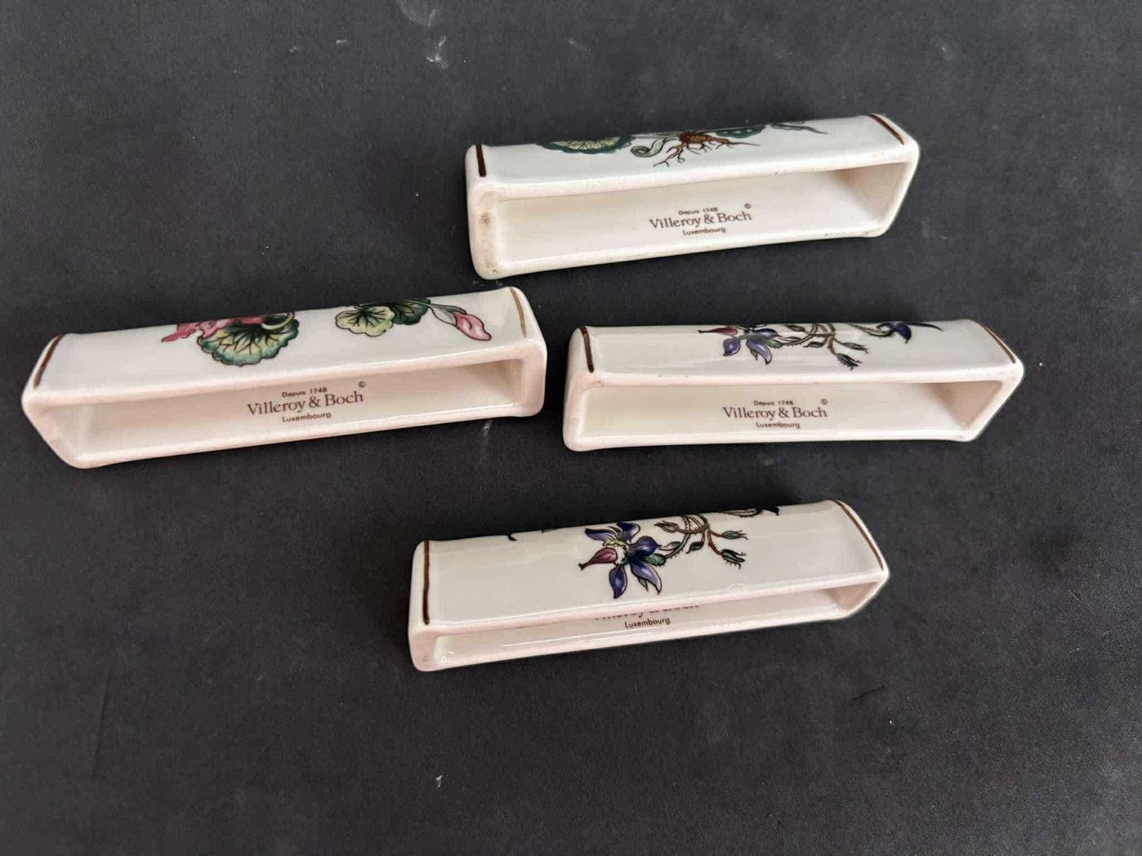 Villeroy And Boch Botanica Cutlery / Knife Rest Plants And Flowers Illustration Botanic Decor Set 4 Gift For Hostess Table Decor photo vintage