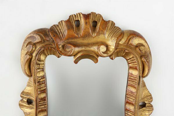 Handcrafted Wooden Hand Held Mirror, France, 1950s photo for sale