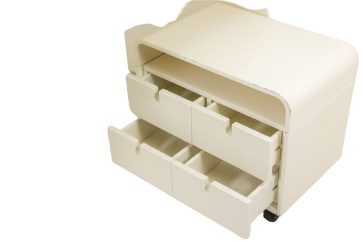 Furniture White Desk 1970, 1970s, Plywood photo