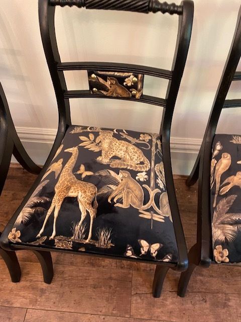 photo buy Animal Print Velvet Dining Chairs   Set Of 4/6