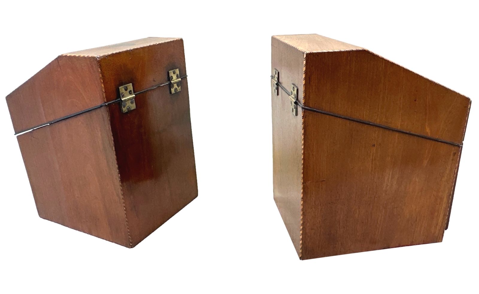photo for sale Georgian Mahogany Pair Of Knife Boxes (England, Circa 1790)