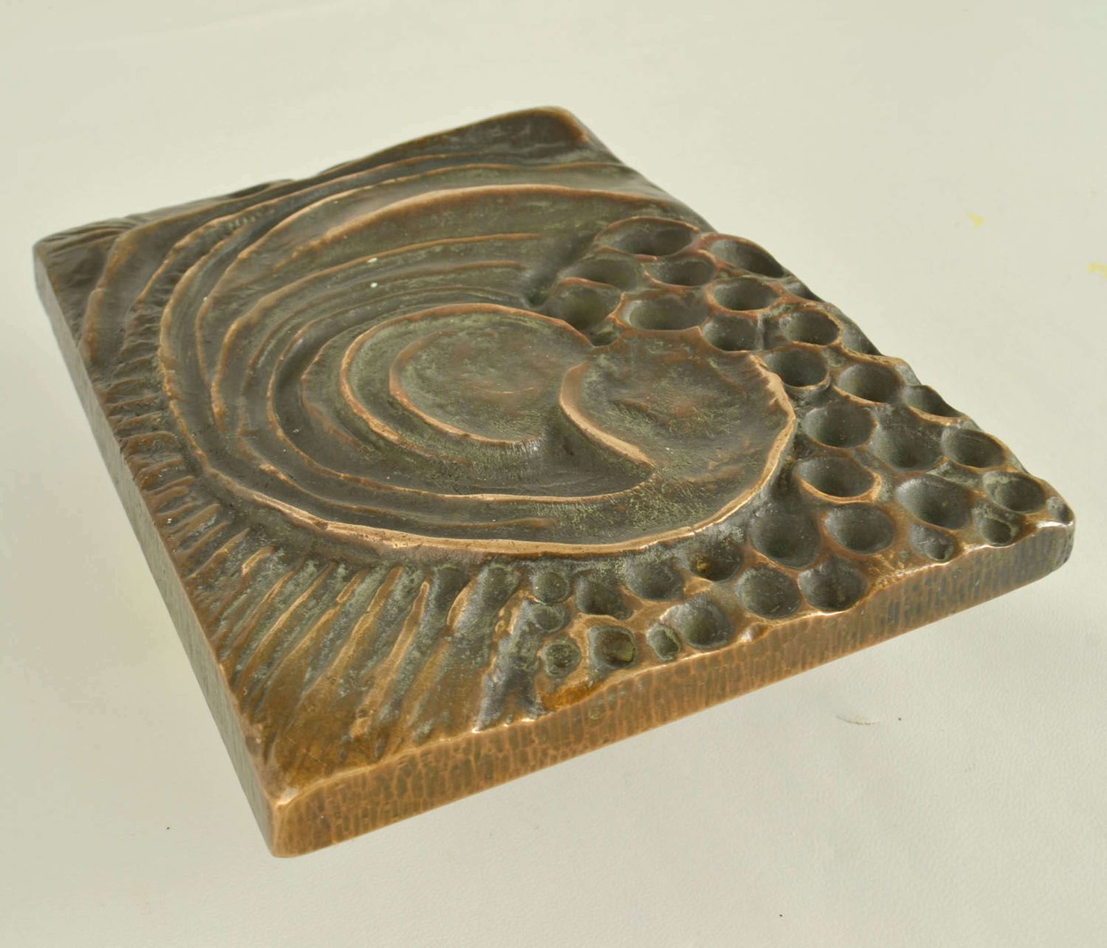 Pair Of Bronze Square Door Handles For Push & Pull With Organic Relief photo 1950.0