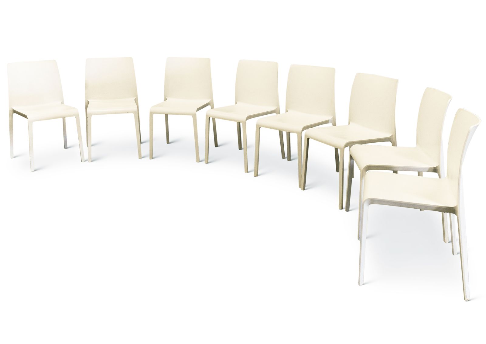 Italian White Indoor Or Outdoor Stacking Chairs By Volt Pedrali Model 670 Designed By Claudio Dondoli Marco Pocci 8 Chairs In Stock Price Per Chair Ol