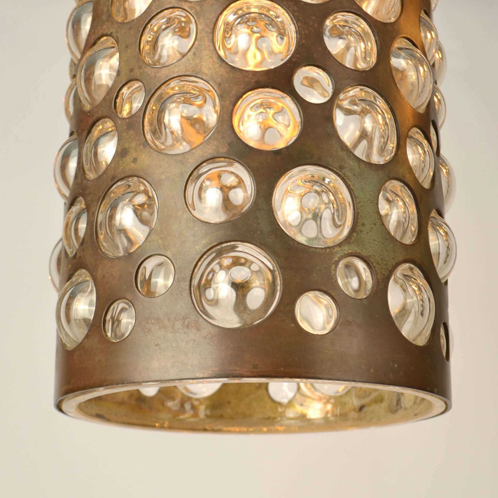 Pendant Lamps By Rupert Nikoll, Vienna, 1950's In Brass & Blown Glass photo Lighting