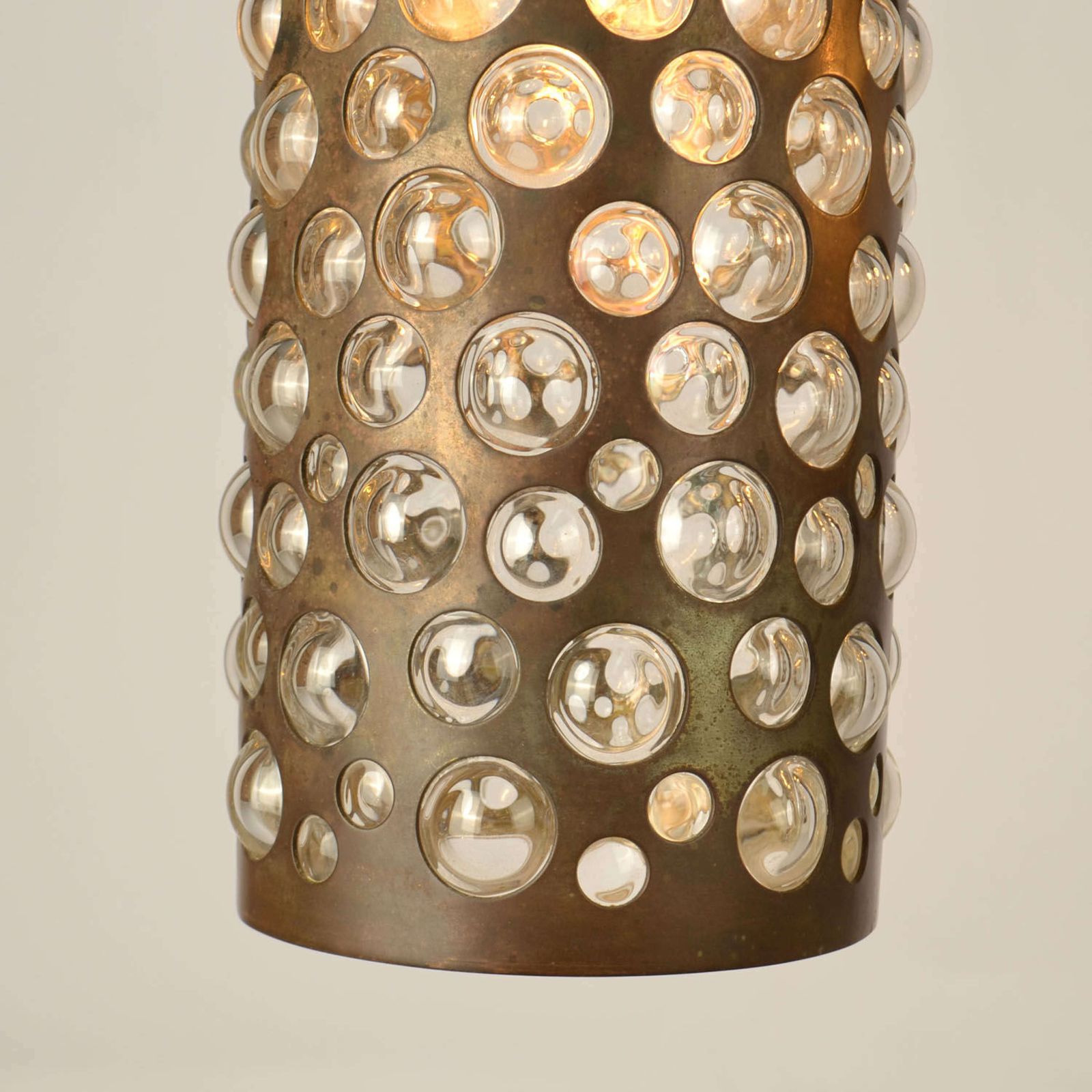 3650.0 Pendant Lamps By Rupert Nikoll, Vienna, 1950's In Brass & Blown Glass photo
