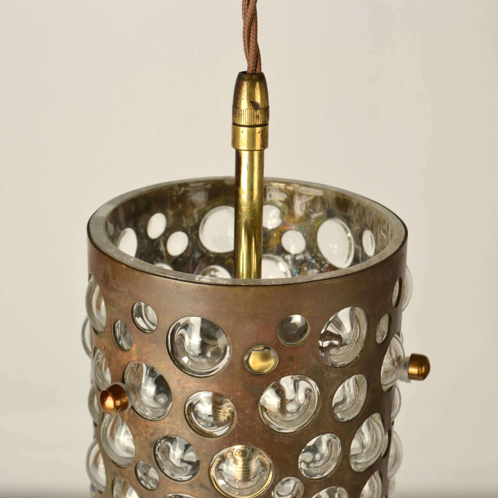 photo buy Pendant Lamps By Rupert Nikoll, Vienna, 1950's In Brass & Blown Glass