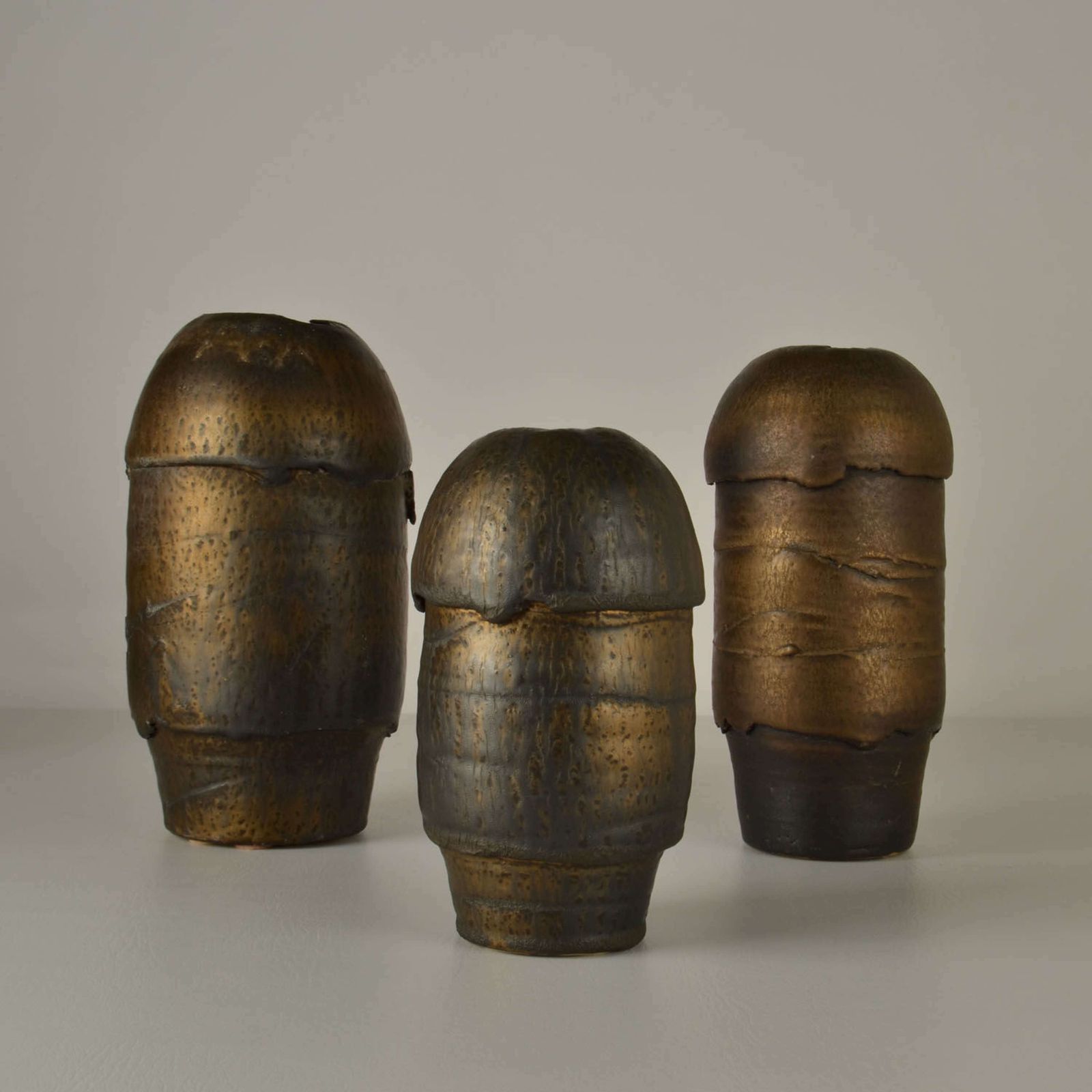 Group Of Bronze Ceramic Vases By Jaan Mobach photo Home Decor