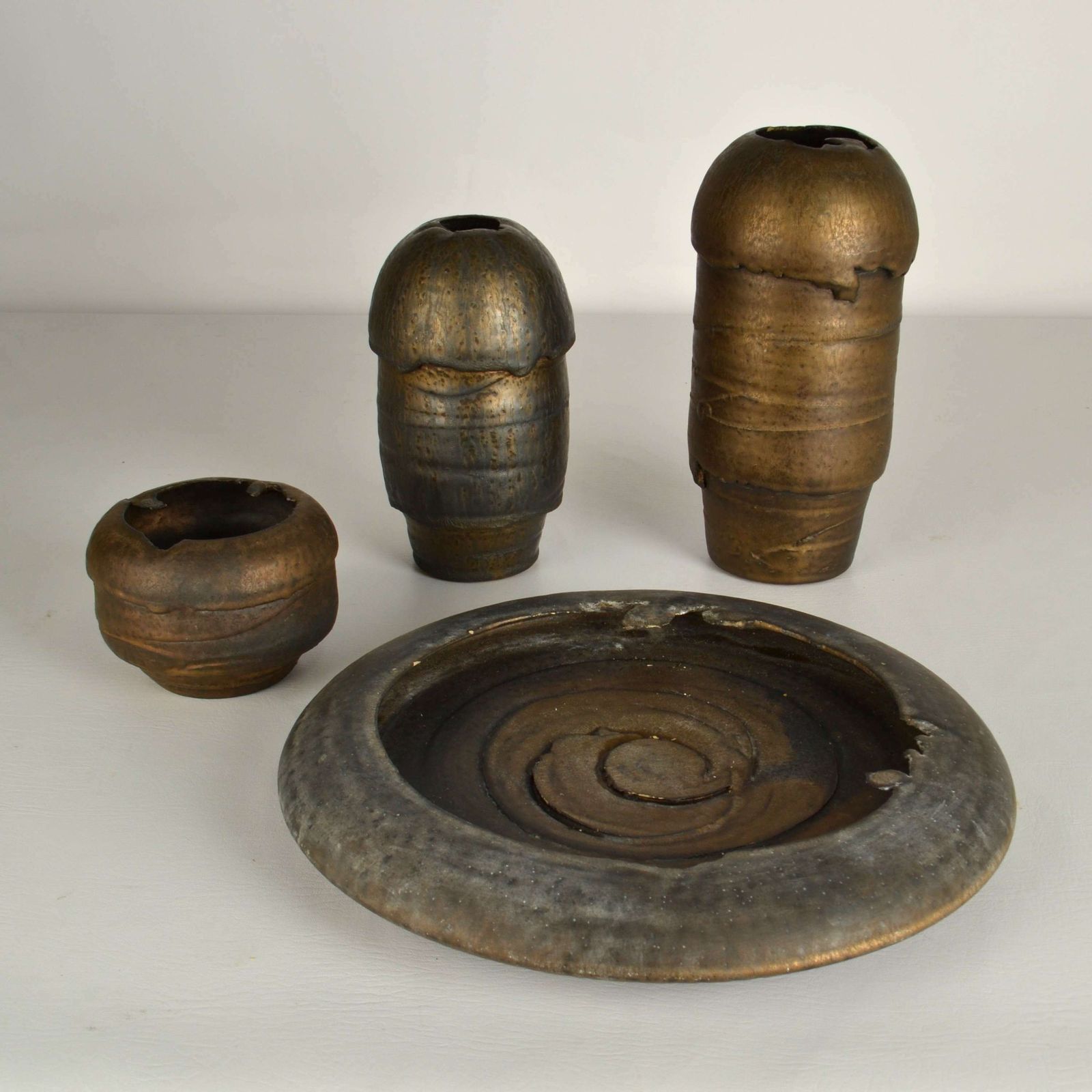 photo buy Group Of Bronze Ceramic Vases By Jaan Mobach