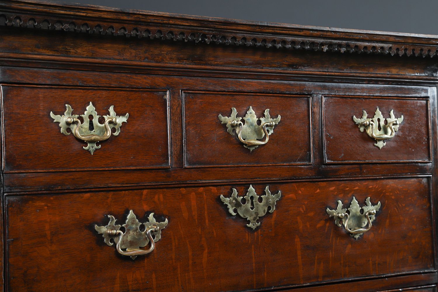 photo furniture Irish Georgian Chippendale Oak Chest On Chest Of Drawers Tallboy Highboy Secretaire Writing Desk (Circa 1780)